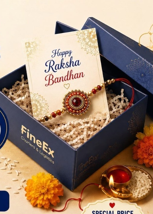 Rakhi and Happy Raksha Bandhan greeting card