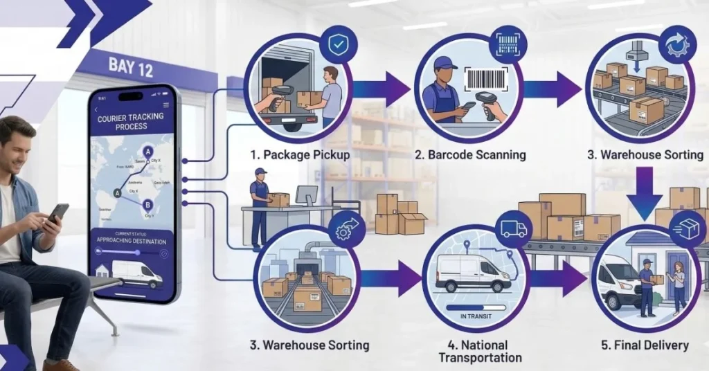 How courier services tracking scans work from pickup to delivery