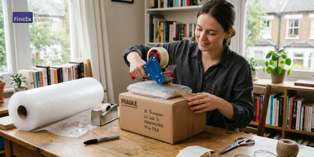 Packing clothes and gifts for shipping from Surrey to India