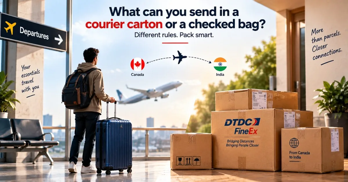 Clothes packed for courier with restricted items left out of the carton